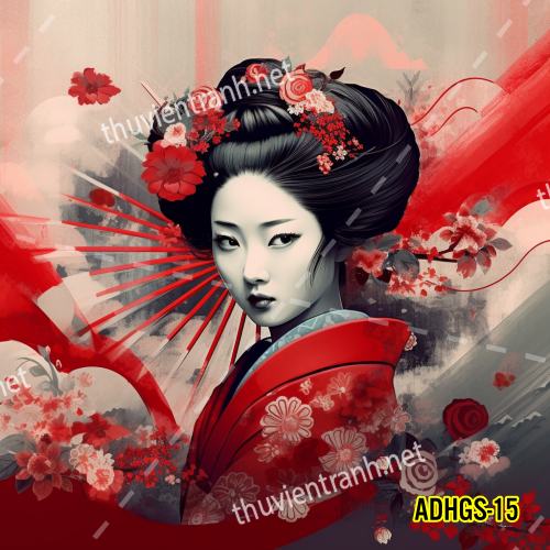 Tranh dán tường hoa cô gái Geisha Nhật Bản-ADHGS-15 - Kết quả tìm kiếm tranh tường
